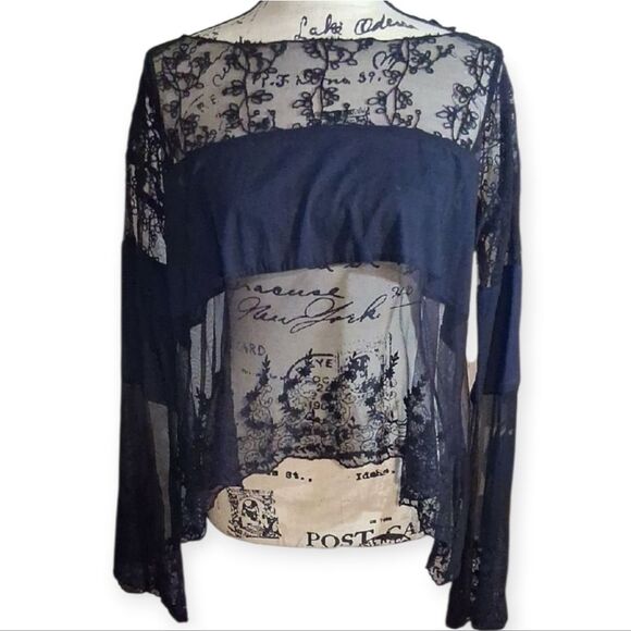 Free People Black Lace Women Crop Top X-small - Picture 1 of 13